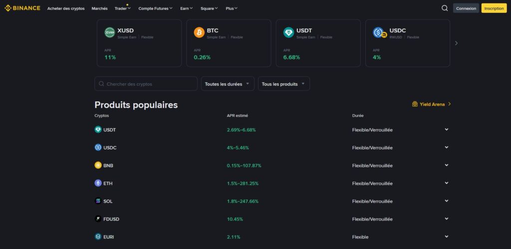 Le staking stablecoin sur Binance